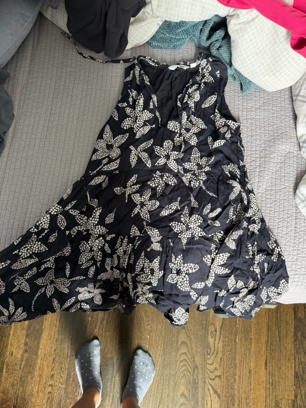Black Floral Sleeveless Sundress